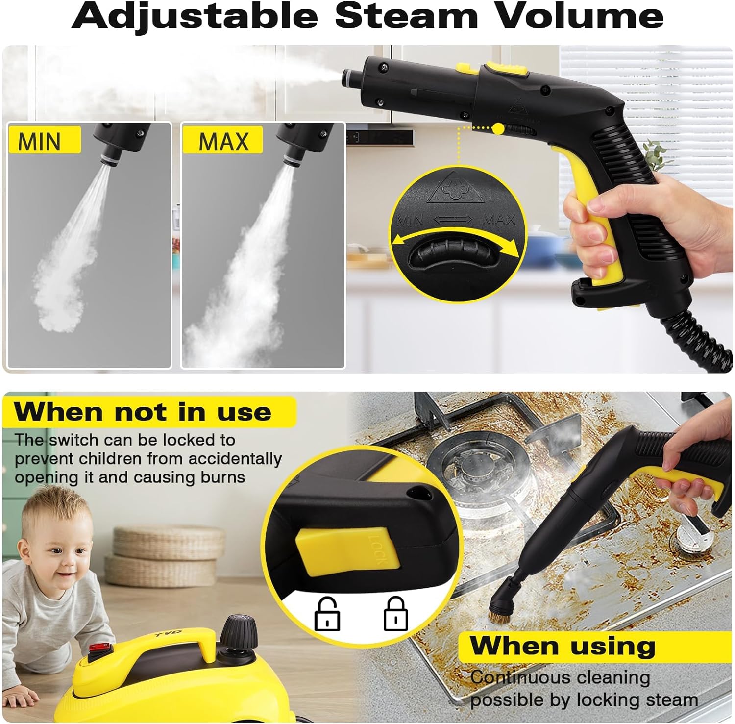 MLMLANT Multipurpose Heavy Duty Canister Steamer Cleaner