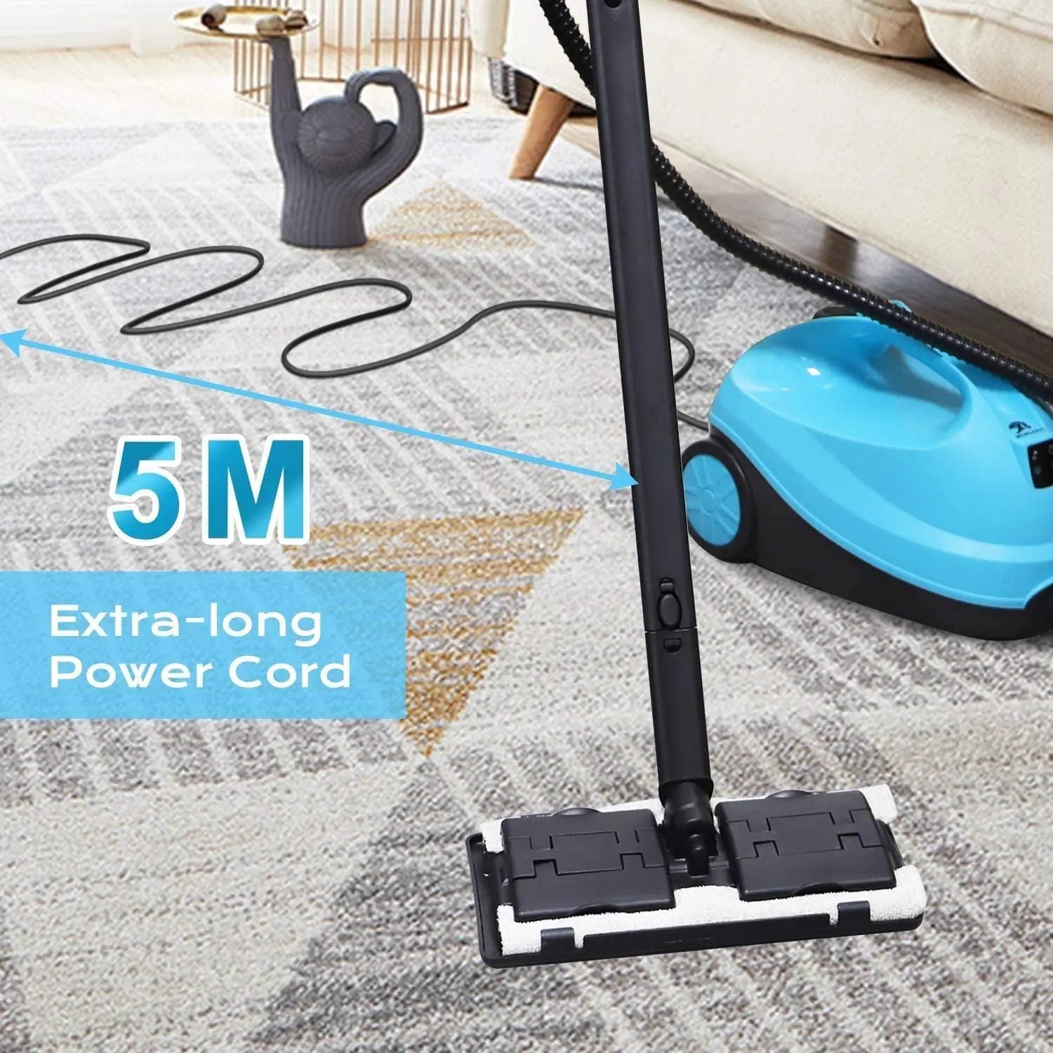 Manufacturer's outlet MLMLANT Steam Cleaner, Steam Mop with 21-Piece Accessory Set, 1.5L Water Tank Capacity 1500W Handheld Steamer Carpet Cleaner for Multi-Purpose and Multi-Surface Floors, 16.4ft Power Cord, Blue mysite